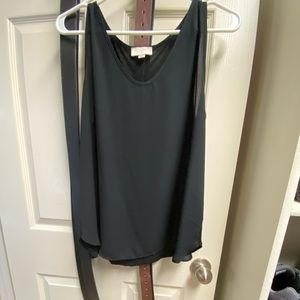 Loft outlet mixed media black tank